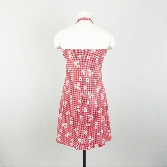 Vintage Smocked Gingham Halter Dress | Size M - Picture 6 of 10